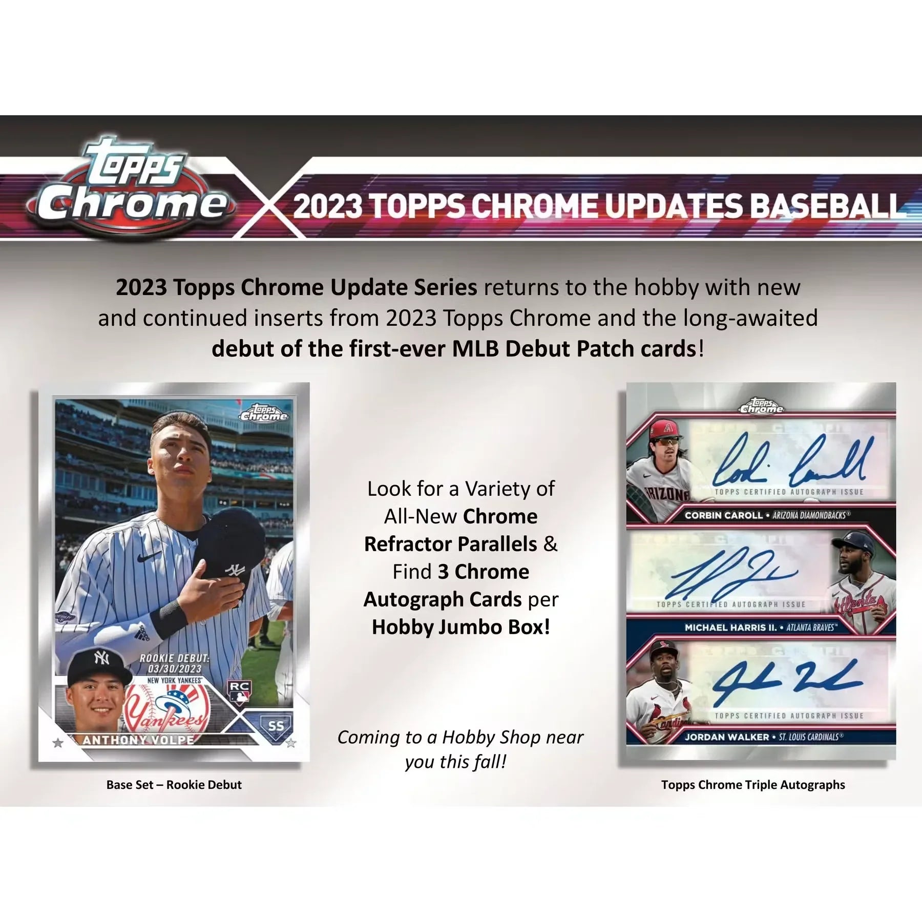 2023 Topps Chrome Update Series Baseball Hobby Jumbo 8 Box Case (Ships Sealed Only)