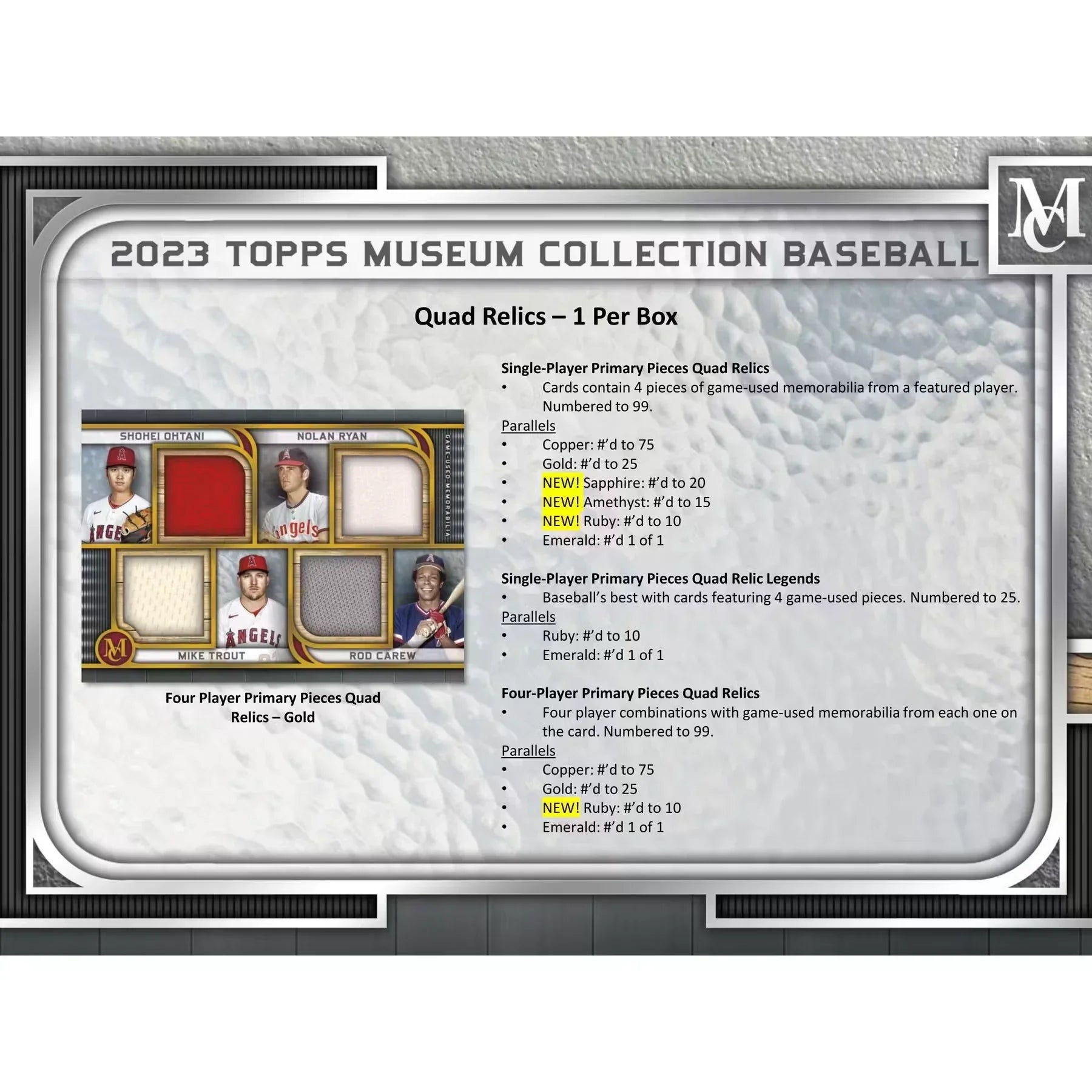 2023 Topps Museum Collection Baseball Hobby Box (Ships Sealed Only)