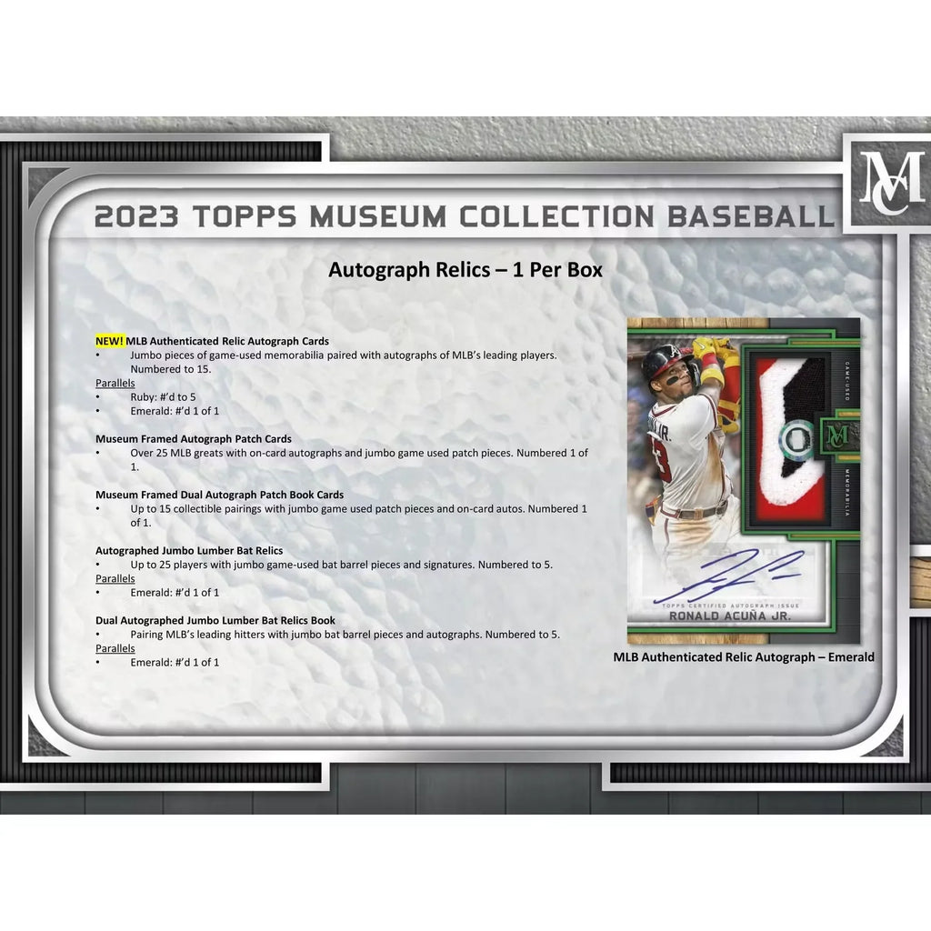 2023 Topps Museum Collection Baseball Hobby Box (Ships Sealed Only)