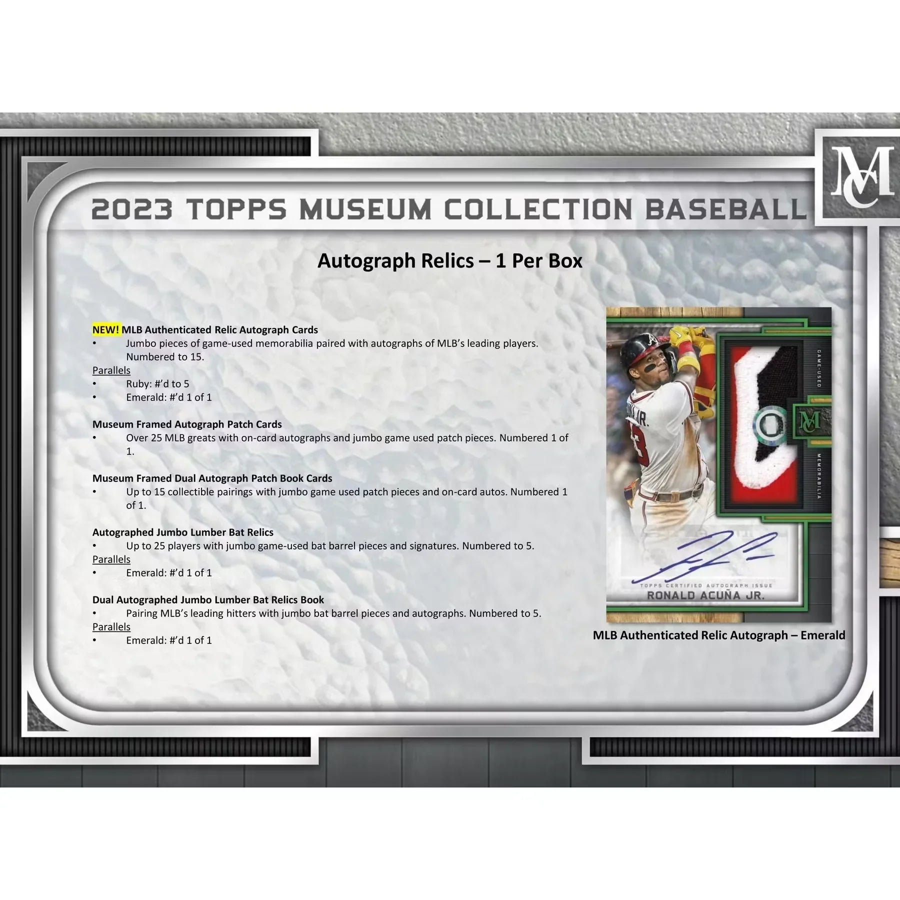 2023 Topps Museum Collection Baseball Hobby Box (Ships Sealed Only)