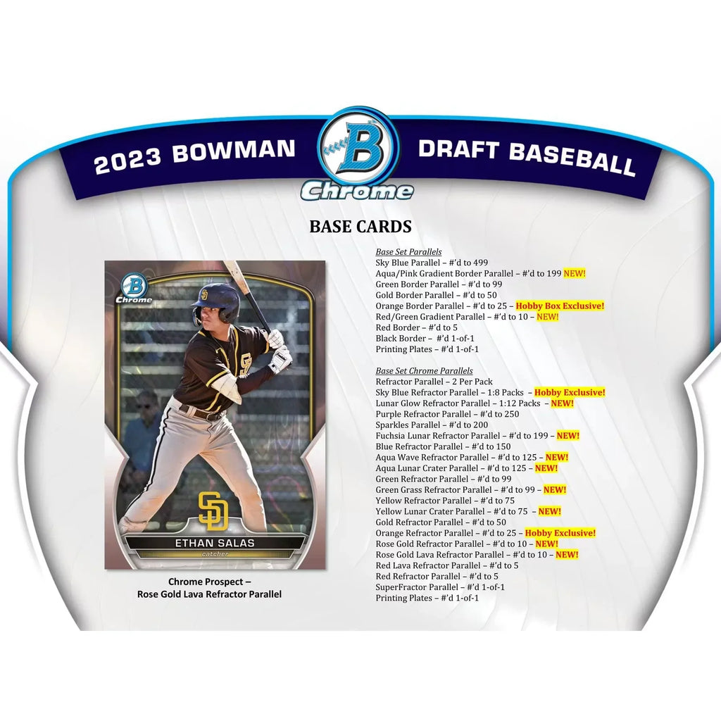 2023 Bowman Draft Baseball Hobby Jumbo 8-Box Case (Ships Sealed Only)