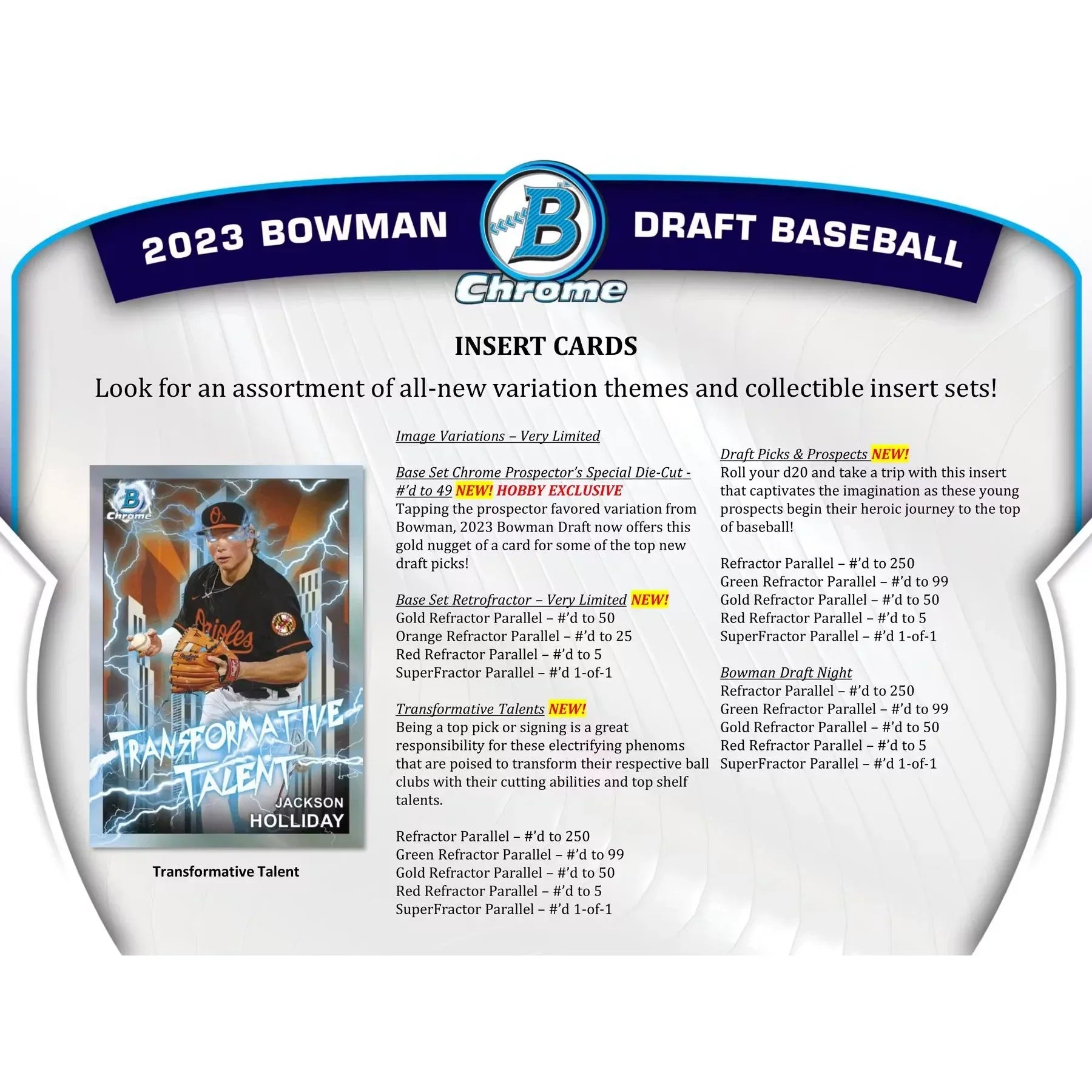 2023 Bowman Draft Baseball Hobby Jumbo 8-Box Case (Ships Sealed Only)