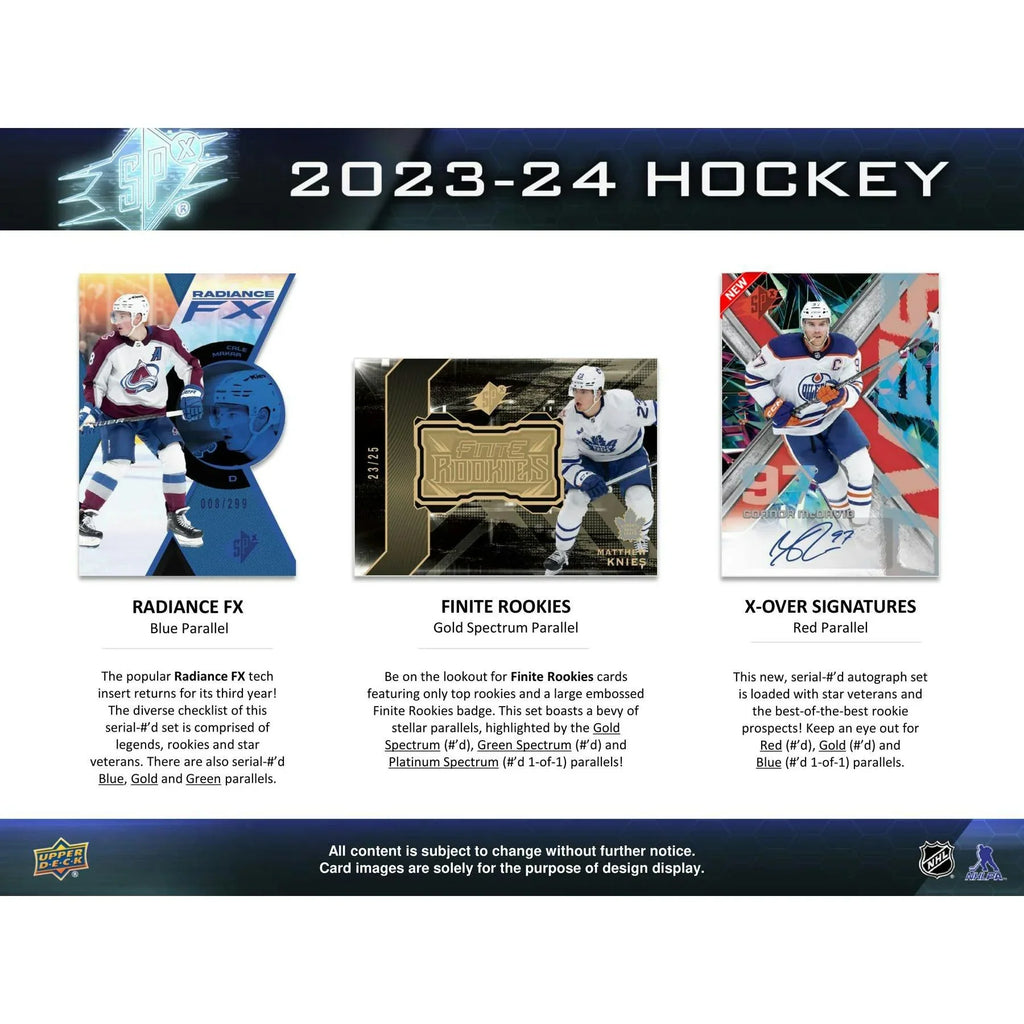2023 24 Upper Deck SPx Hockey Hobby 20 Box Case (Ships Sealed Only) - D2