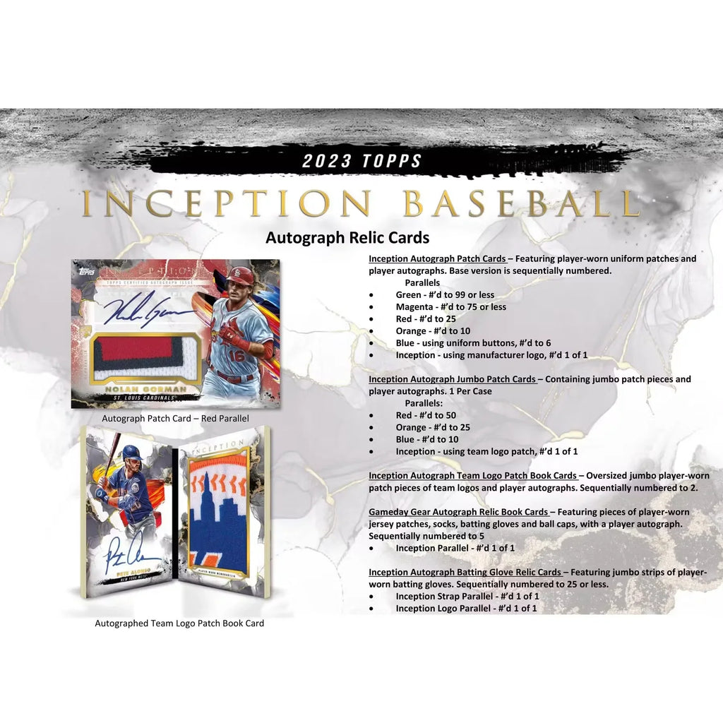 2023 Topps Inception Baseball Hobby Box (Ships Sealed Only)