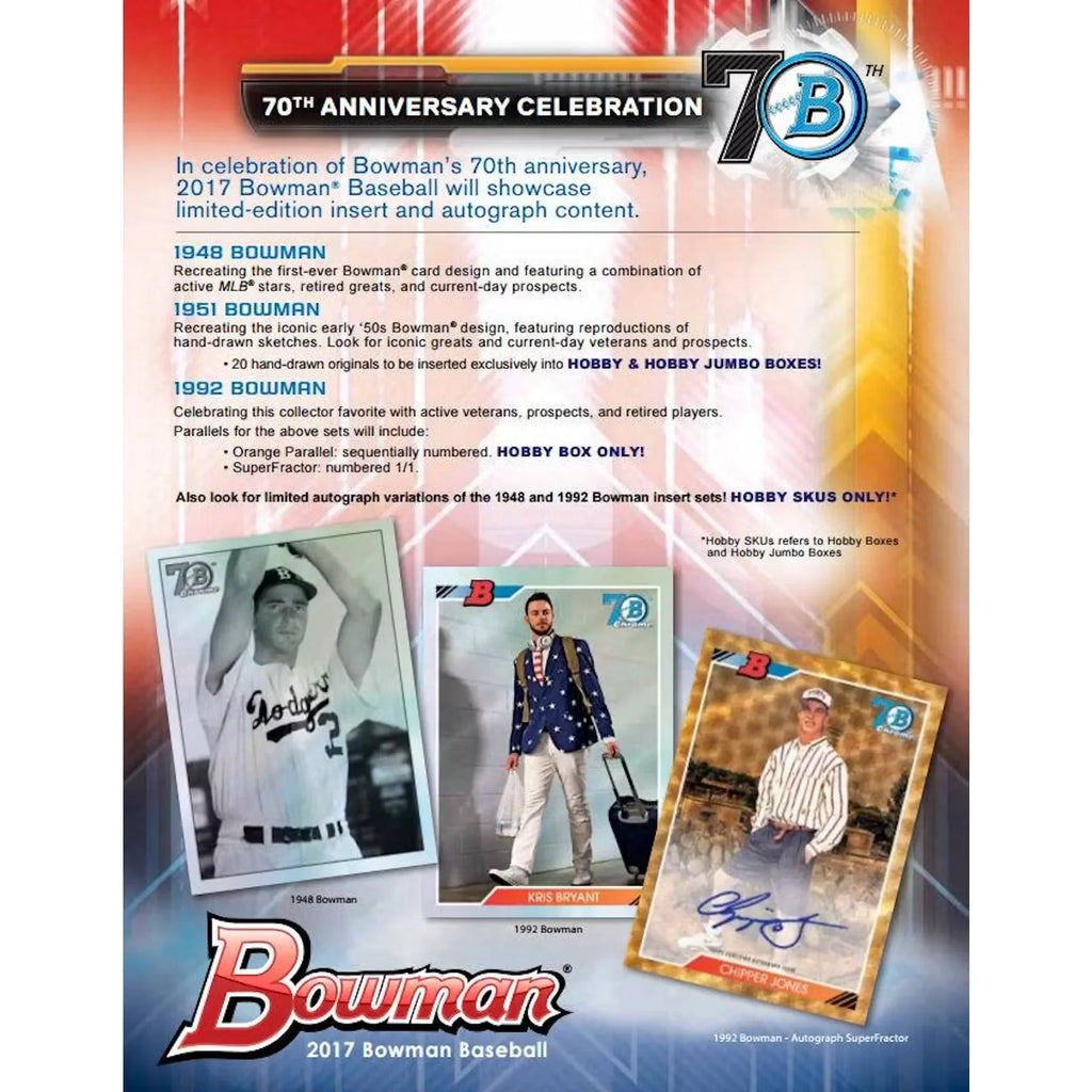 2017 Bowman Baseball Hobby Box Prospect Autographs (Ships Sealed Only)