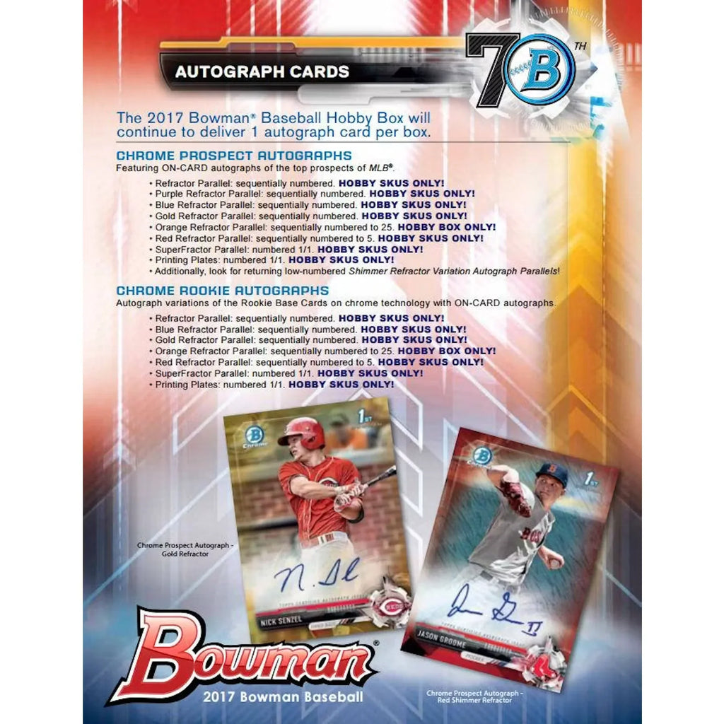 2017 Bowman Baseball Hobby Box Prospect Autographs (Ships Sealed Only)