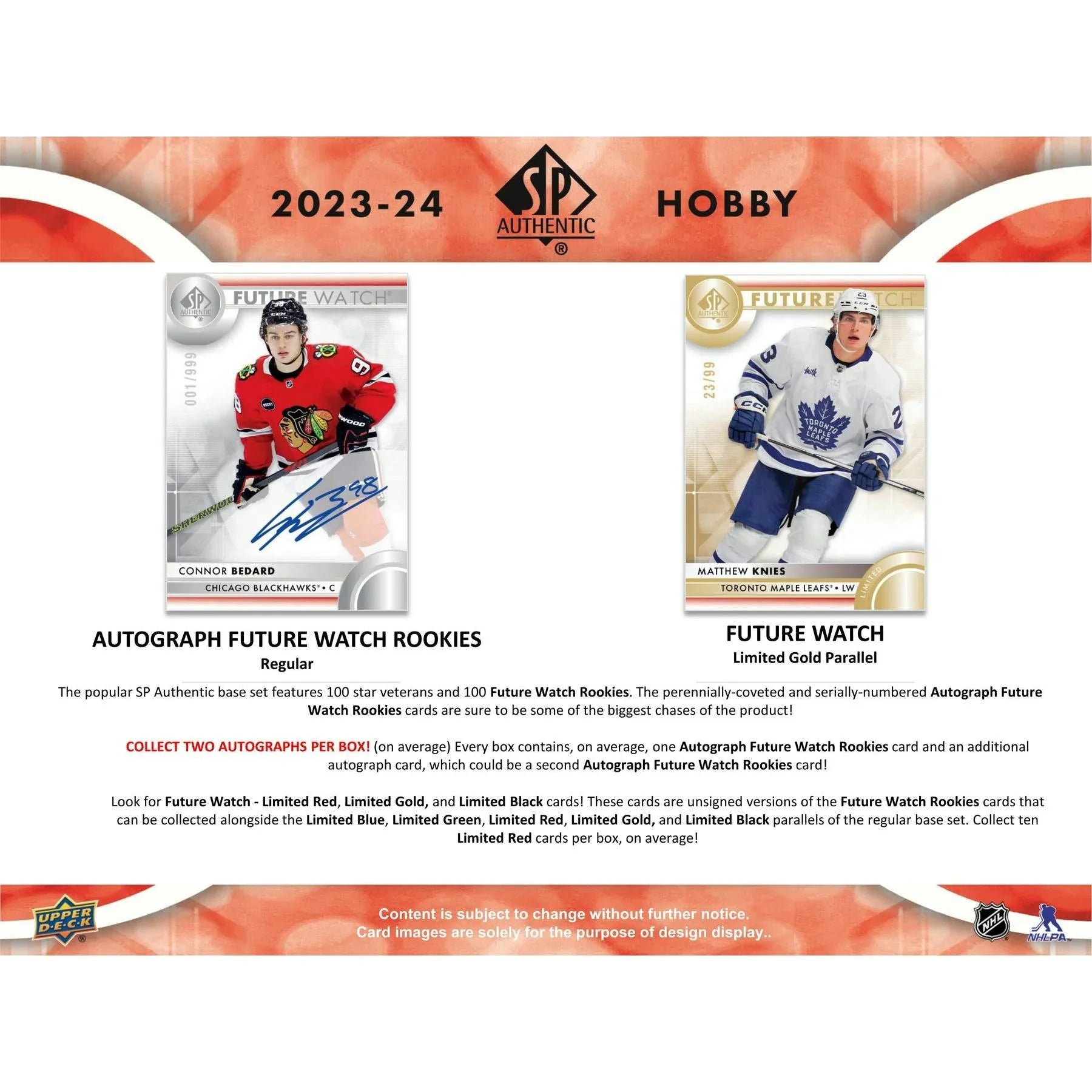 2023 24 Upper Deck SP Authentic Hockey Hobby Box (Ships Sealed Only)