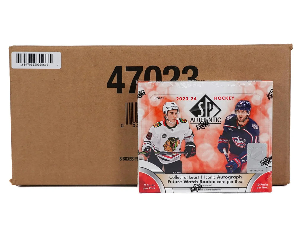 2023 24 Upper Deck SP Authentic Hockey Hobby 16 Box Case (Ships Sealed Only) - D1
