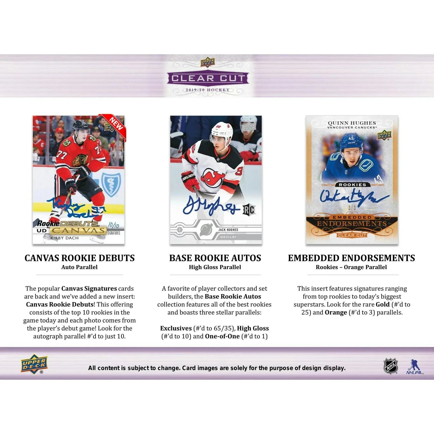 2019 20 Upper Deck Clear Cut Hockey Hobby Box (Ships Sealed Only)