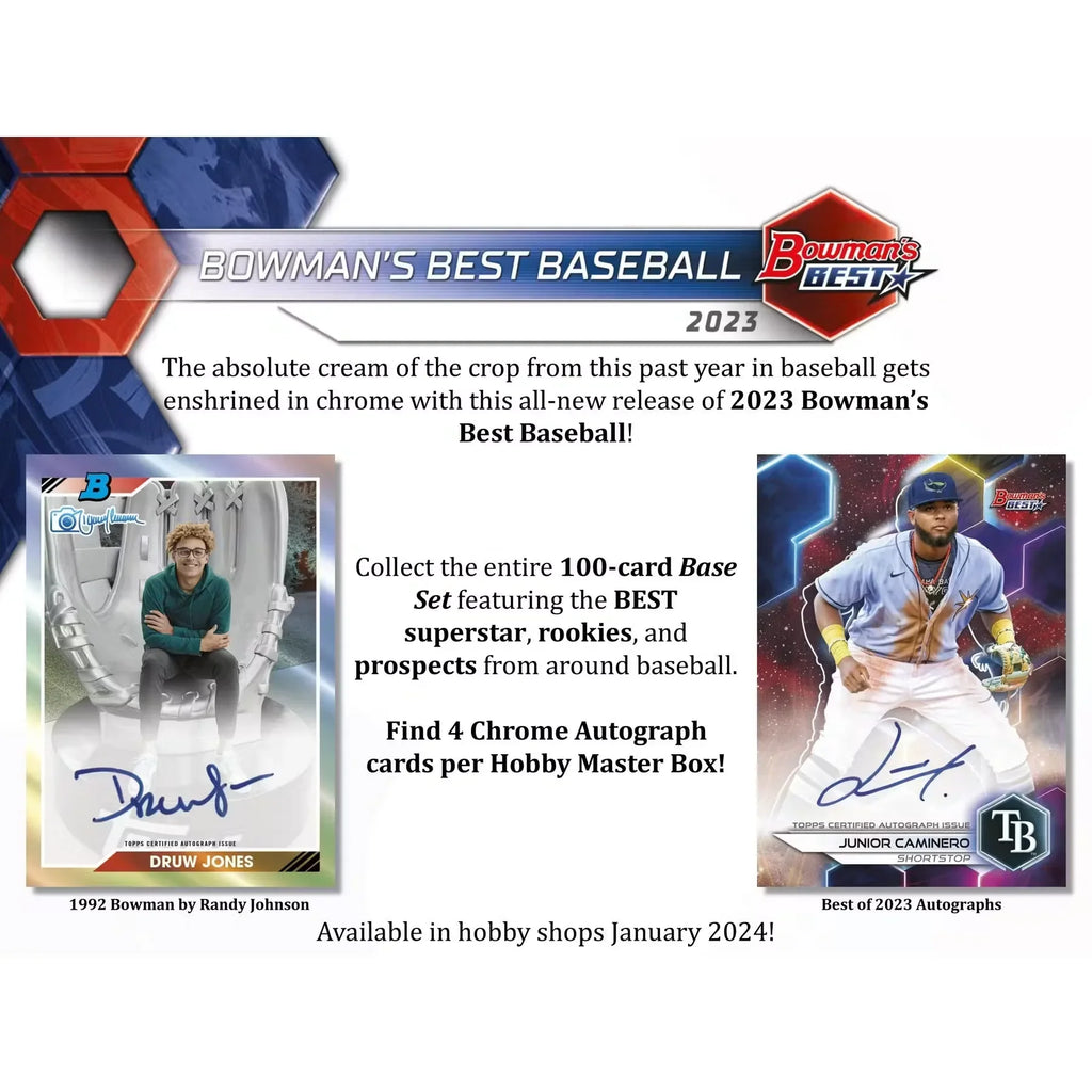 2023 Bowman's Best Baseball Hobby Box | 4 Chrome Autographs (Ships Sealed Only)