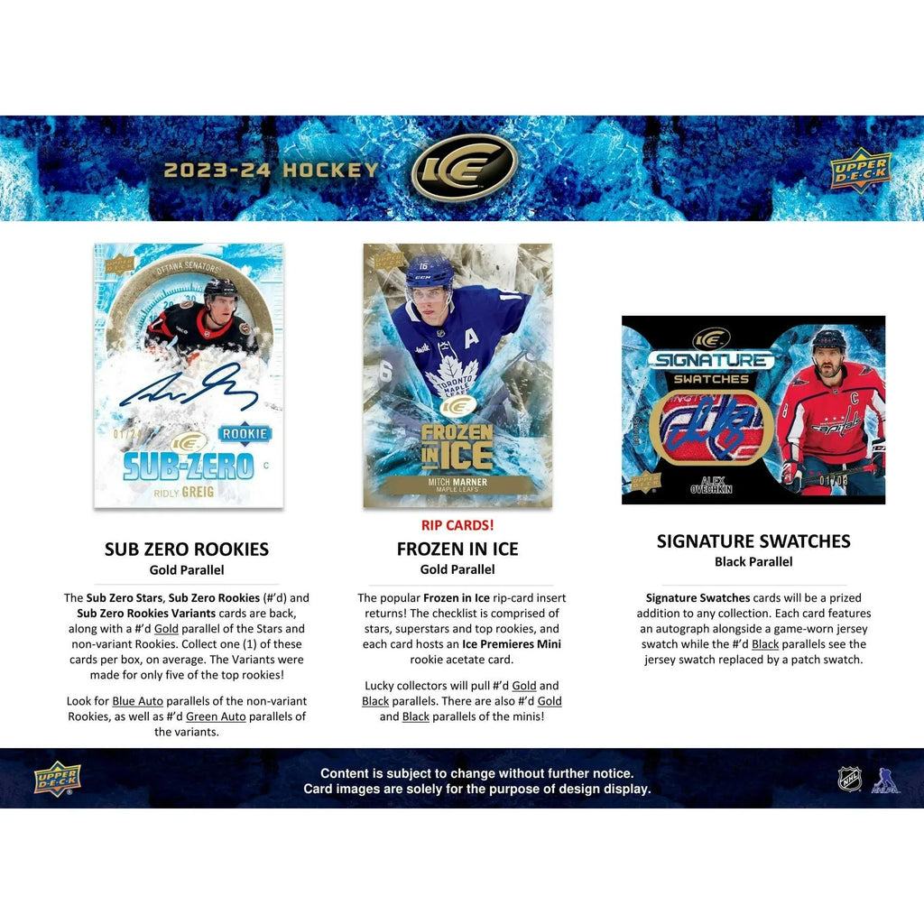 2023 24 Upper Deck Ice Hockey Hobby 24 Box Case (Ships Sealed Only) - D1