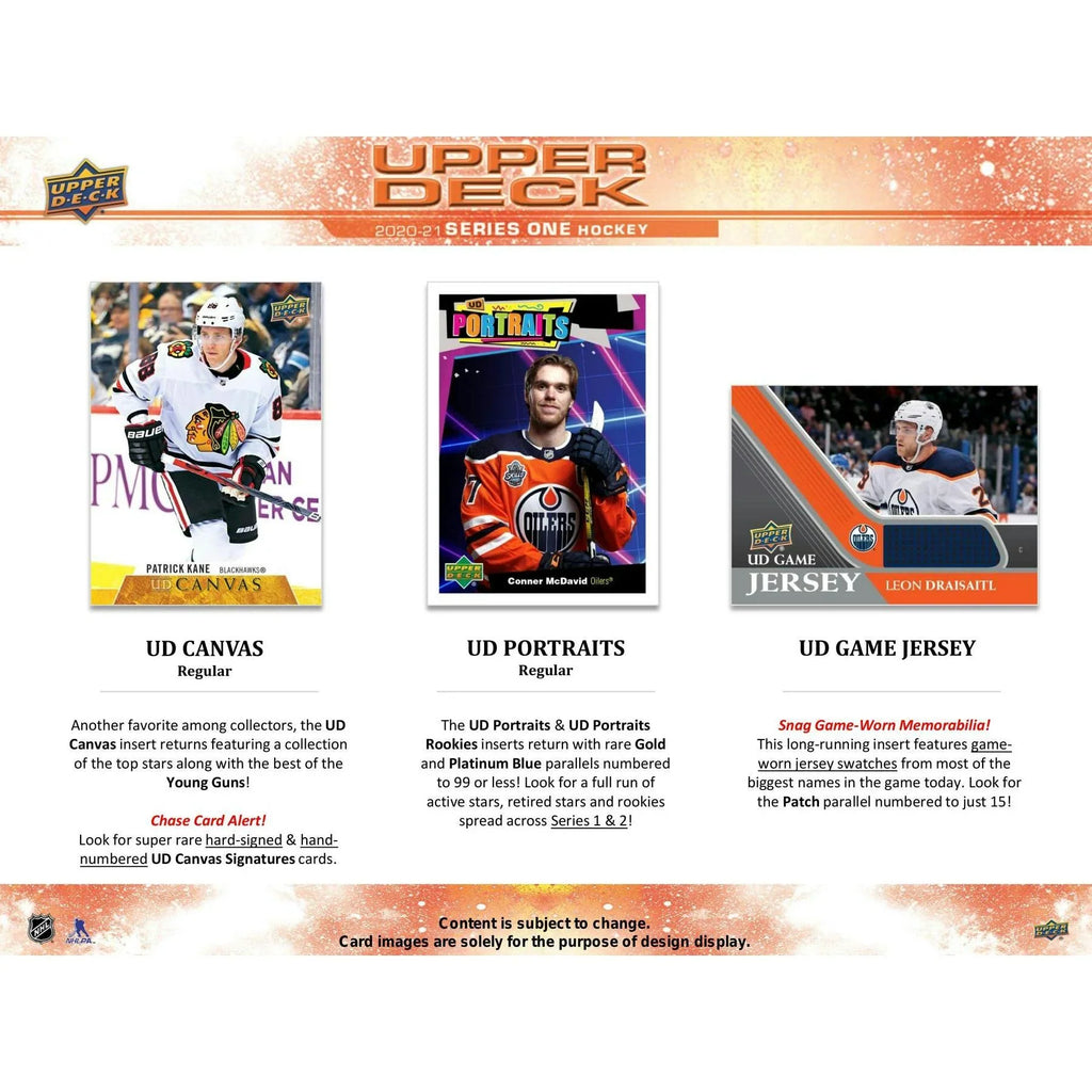2020 21 Upper Deck Series 1 Hockey Hobby Box (Ships Sealed Only) - D