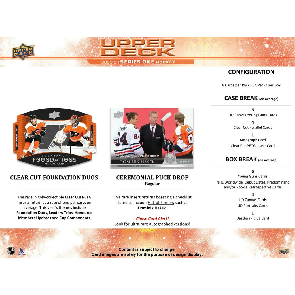 2020 21 Upper Deck Series 1 Hockey Hobby Box (Ships Sealed Only) - D