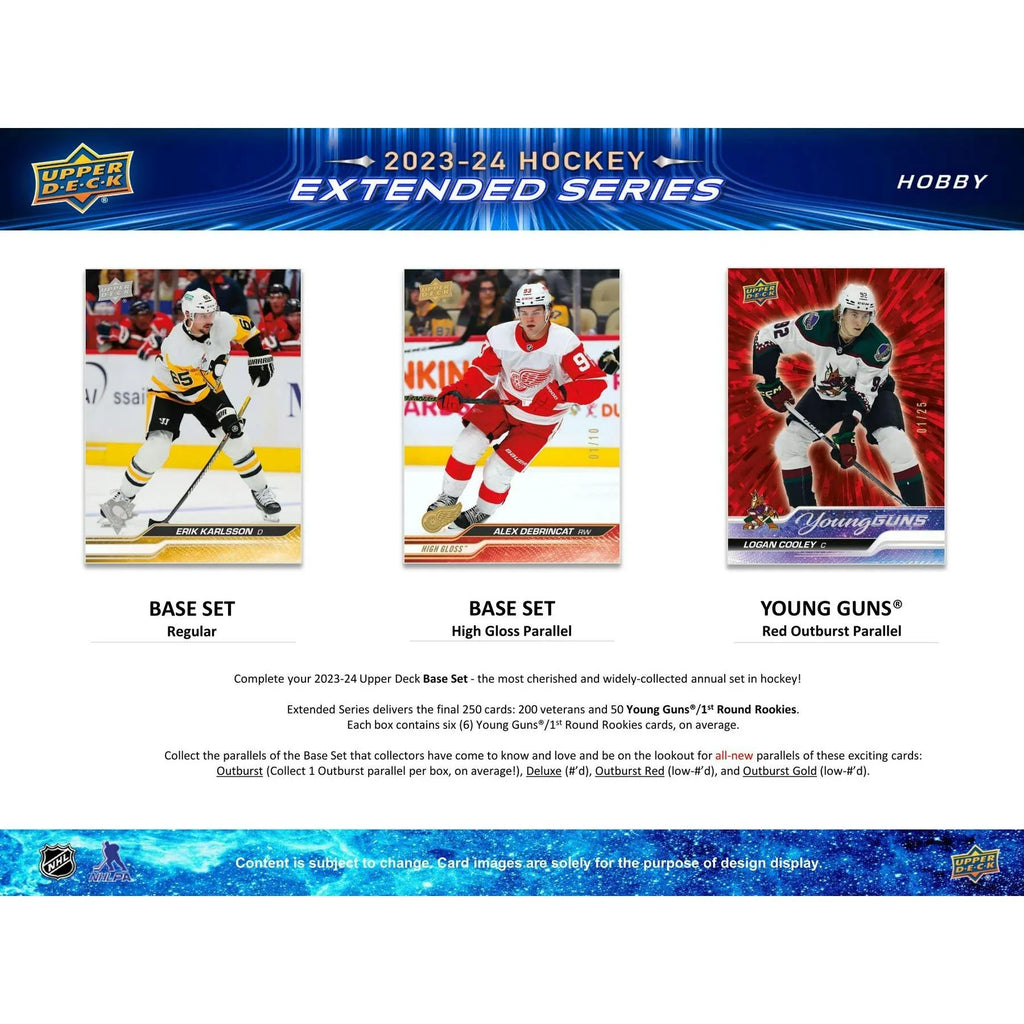 2023 24 Upper Deck Extended Series Hockey Hobby 12 Box Case (Ships Sealed Only)