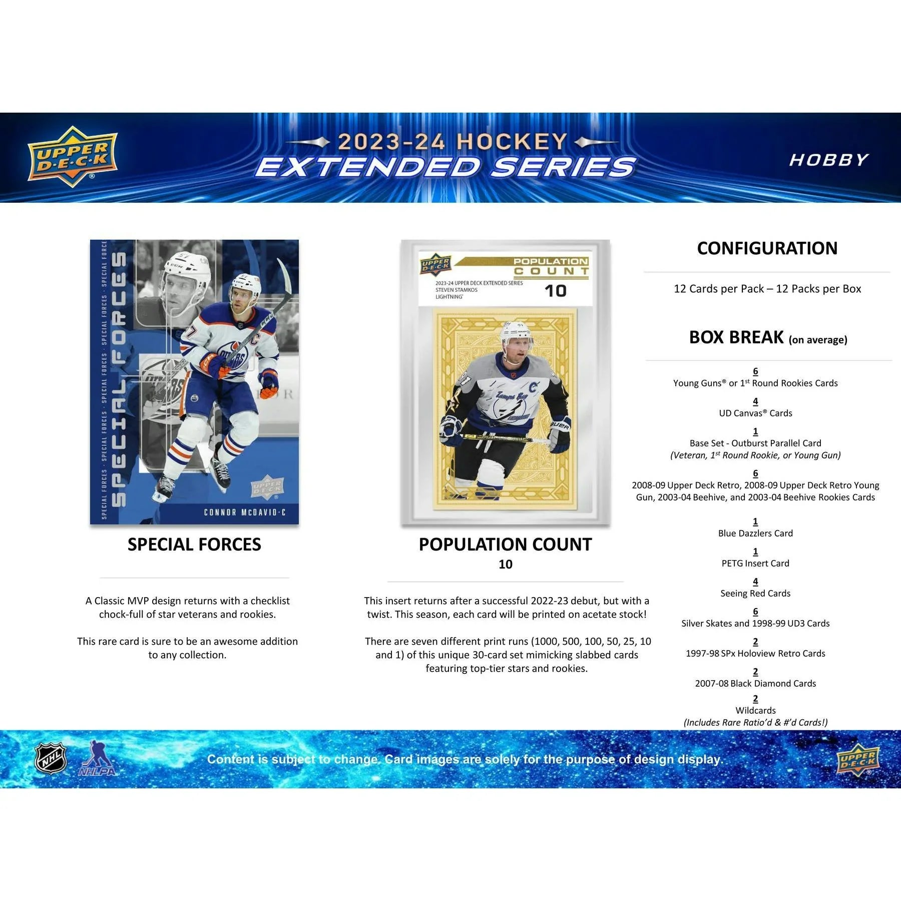 2023 24 Upper Deck Extended Series Hockey Hobby 12 Box Case (Ships Sealed Only)