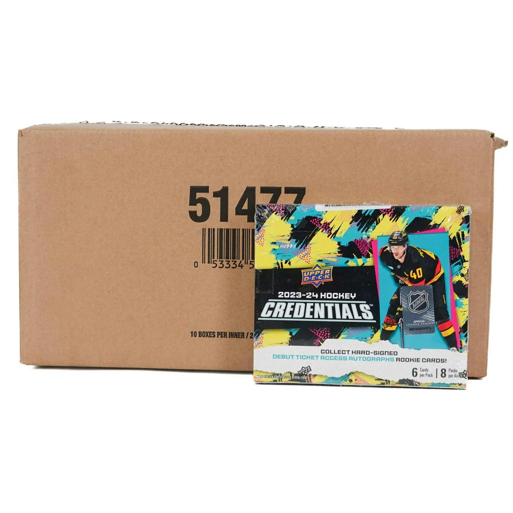 2023 24 Upper Deck Credentials Hockey Hobby 20 Box Case (Ships Sealed Only) - D1