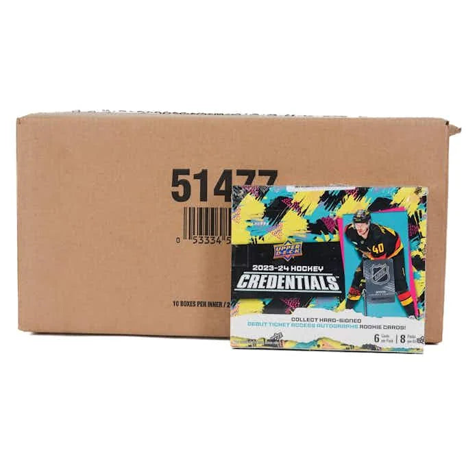 2023 24 Upper Deck Credentials Hockey Hobby 20 Box Case (Ships Sealed Only) - D1