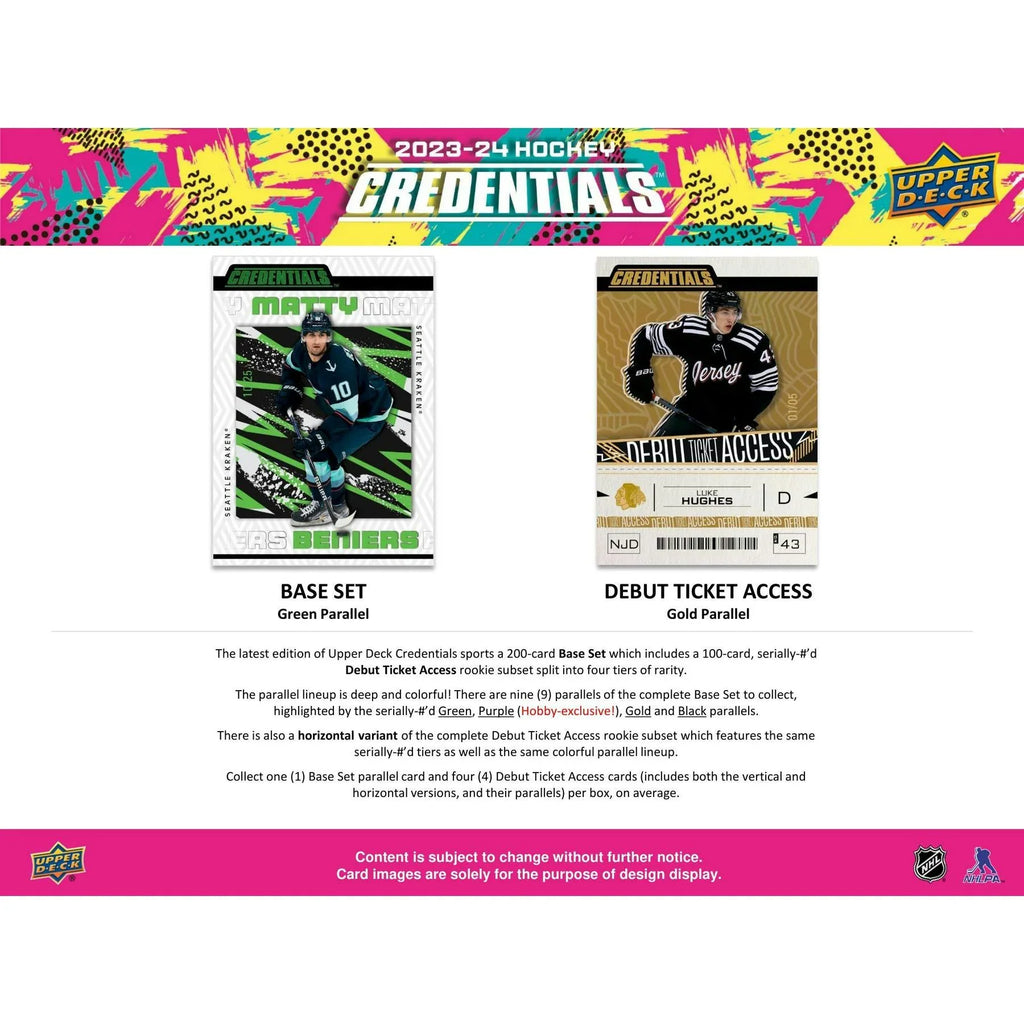 2023 24 Upper Deck Credentials Hockey Hobby 20 Box Case (Ships Sealed Only) - D1