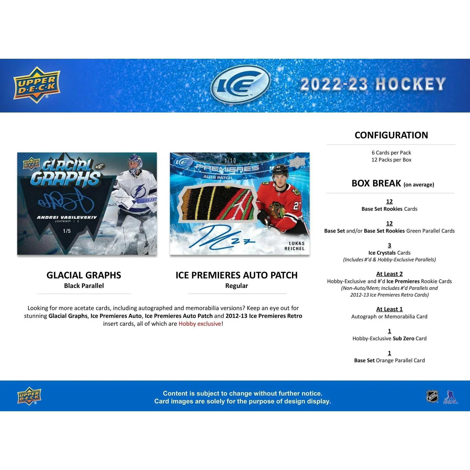 2022 23 Upper Deck Ice Hockey Hobby 24 Box Case Factory Fresh (Ships Sealed Only) - D1
