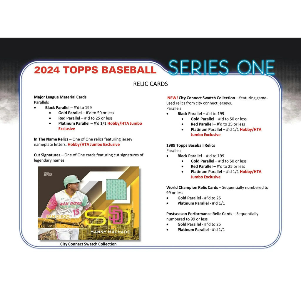 2024 Topps Series 1 Baseball Hobby Jumbo Box (Ships Sealed Only)