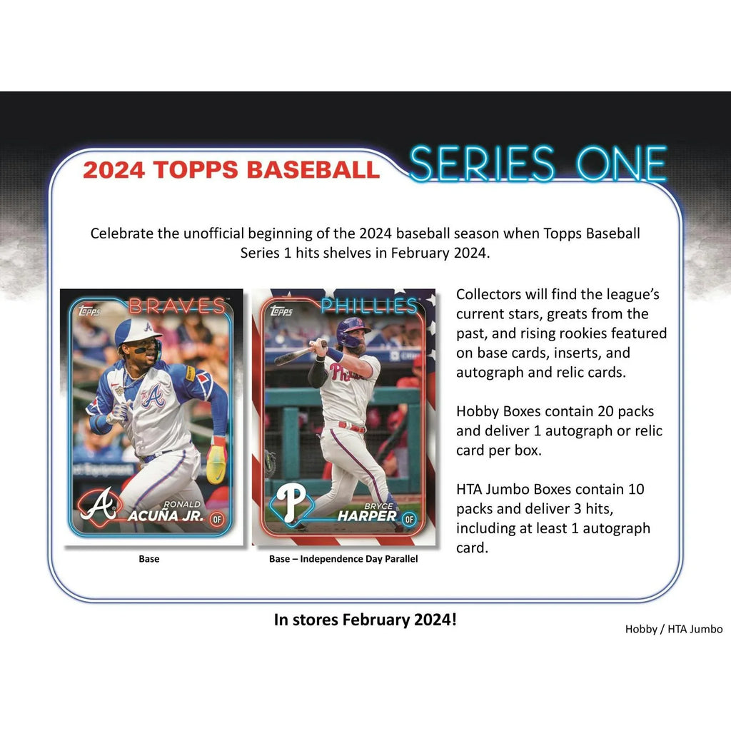 2024 Topps Series 1 Baseball Hobby Jumbo Box (Ships Sealed Only)