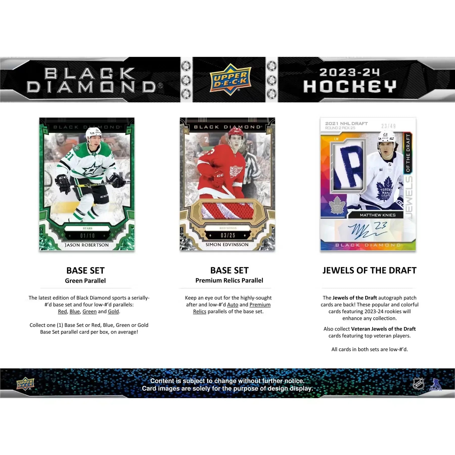 2023 24 Upper Deck Black Diamond Hockey Hobby Box CDD Exclusive (Ships Sealed Only)