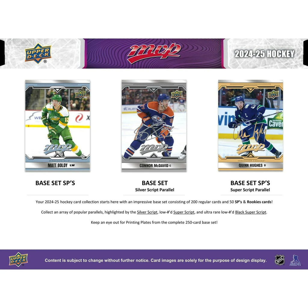 2024 25 Upper Deck MVP Hockey Hobby 20 Box Case (Ships Sealed Only)