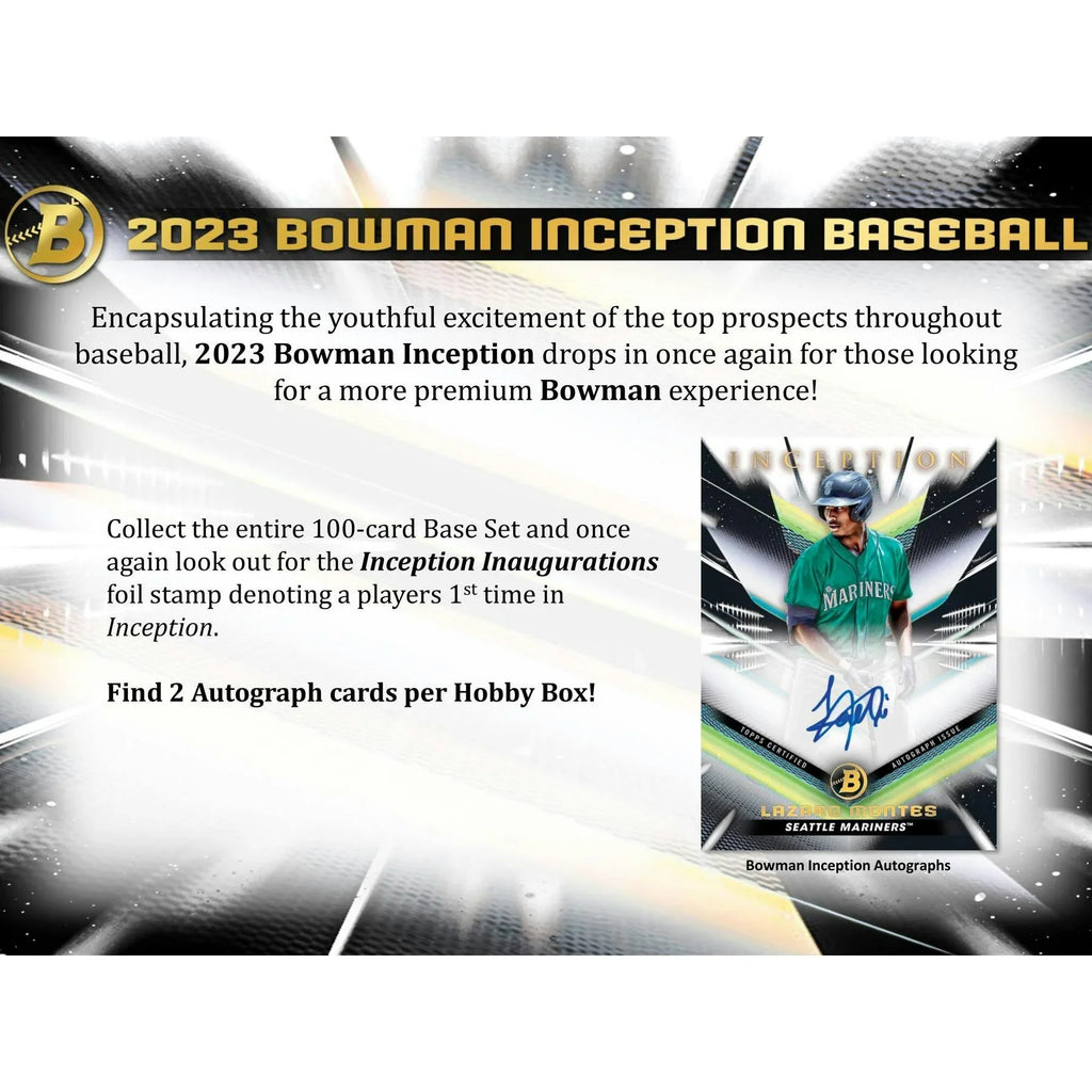 2023 Bowman Inception Baseball Hobby Box (Ships Sealed Only)