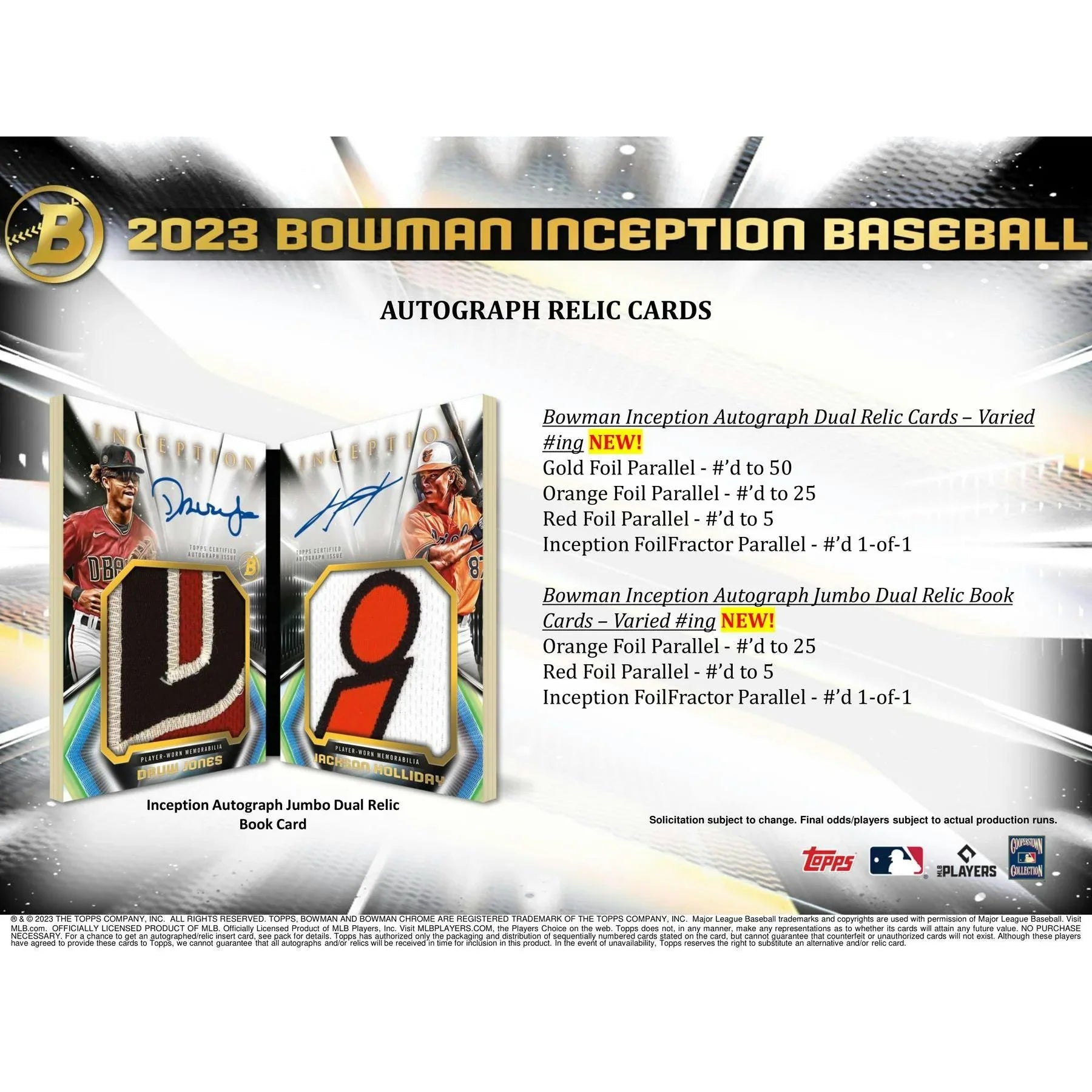 2023 Bowman Inception Baseball Hobby Box (Ships Sealed Only)