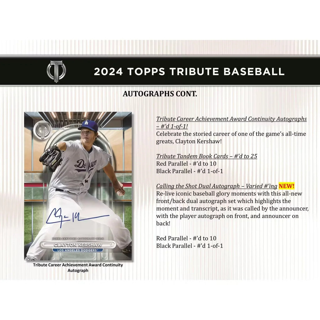 2024 Topps Tribute Baseball Hobby 6 Box Case (Ships Sealed Only)