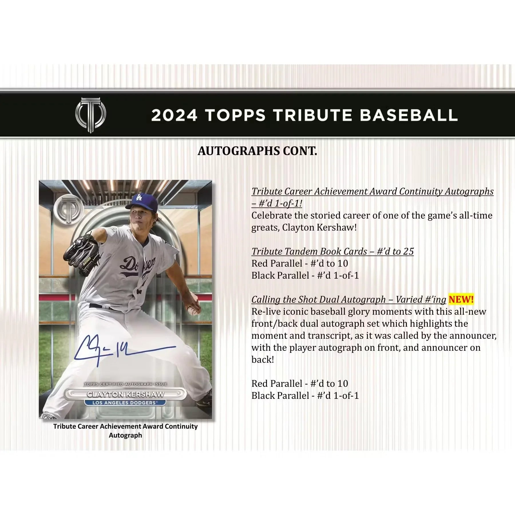 2024 Topps Tribute Baseball Hobby 6 Box Case (Ships Sealed Only)