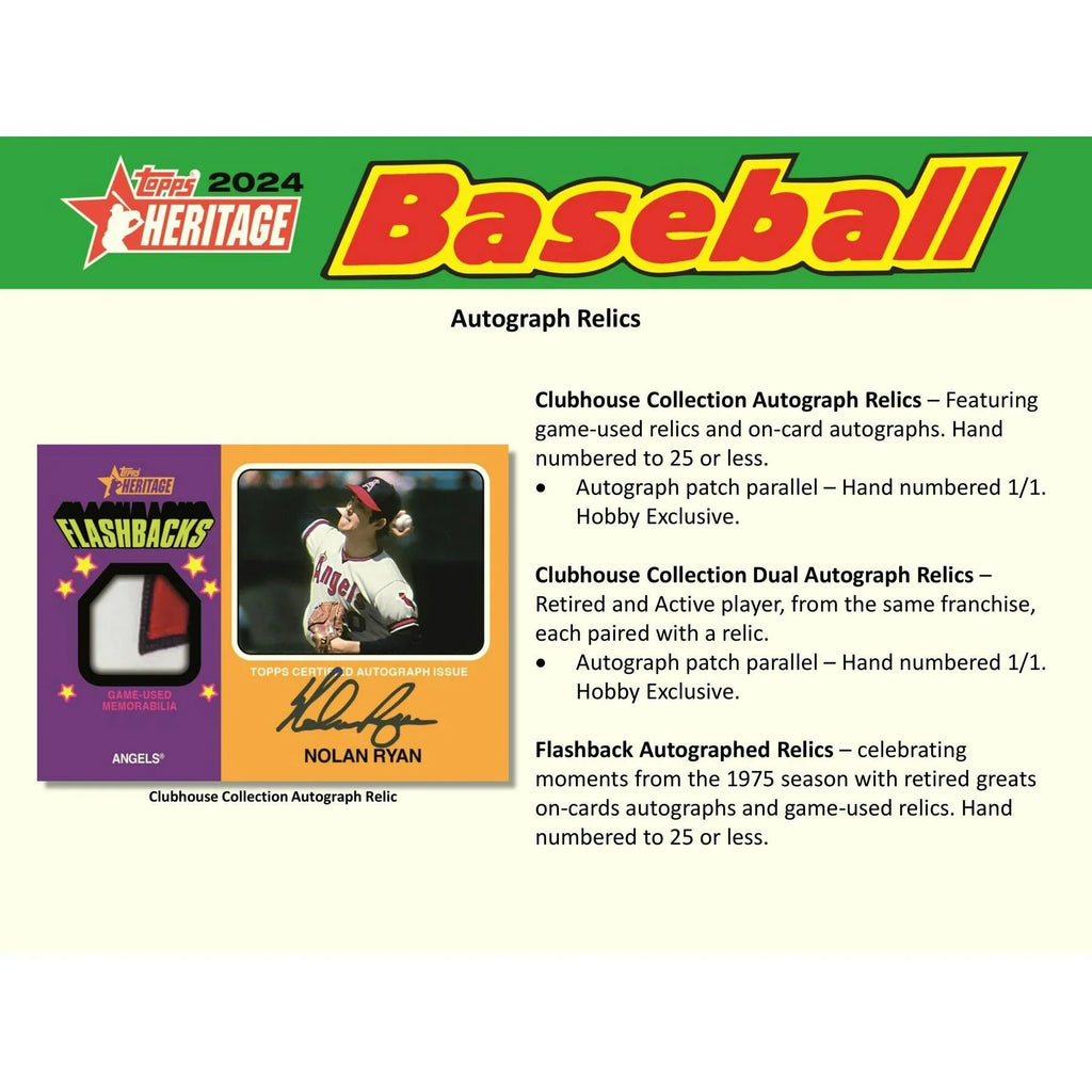 2024 Topps Heritage Baseball Hobby 12 Box Case (Ships Sealed Only)