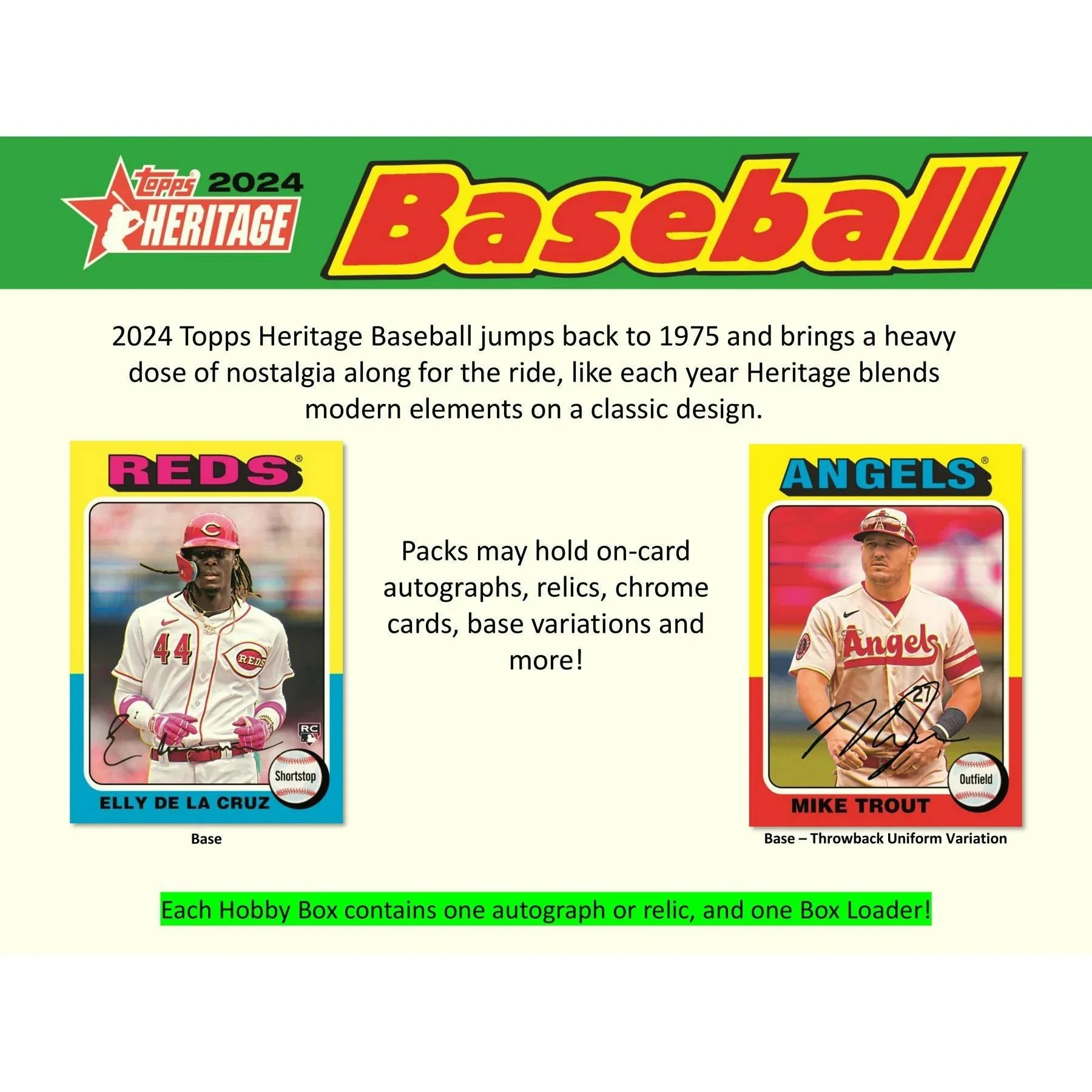 2024 Topps Heritage Baseball Hobby 12 Box Case (Ships Sealed Only)