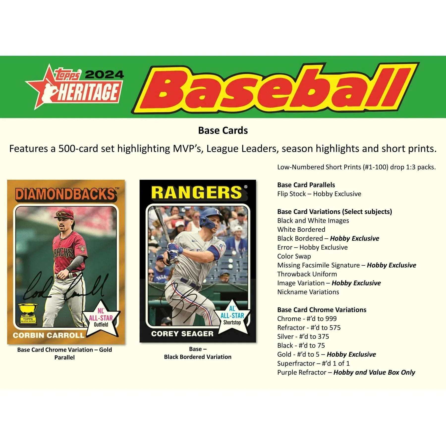 2024 Topps Heritage Baseball Hobby 12 Box Case (Ships Sealed Only)