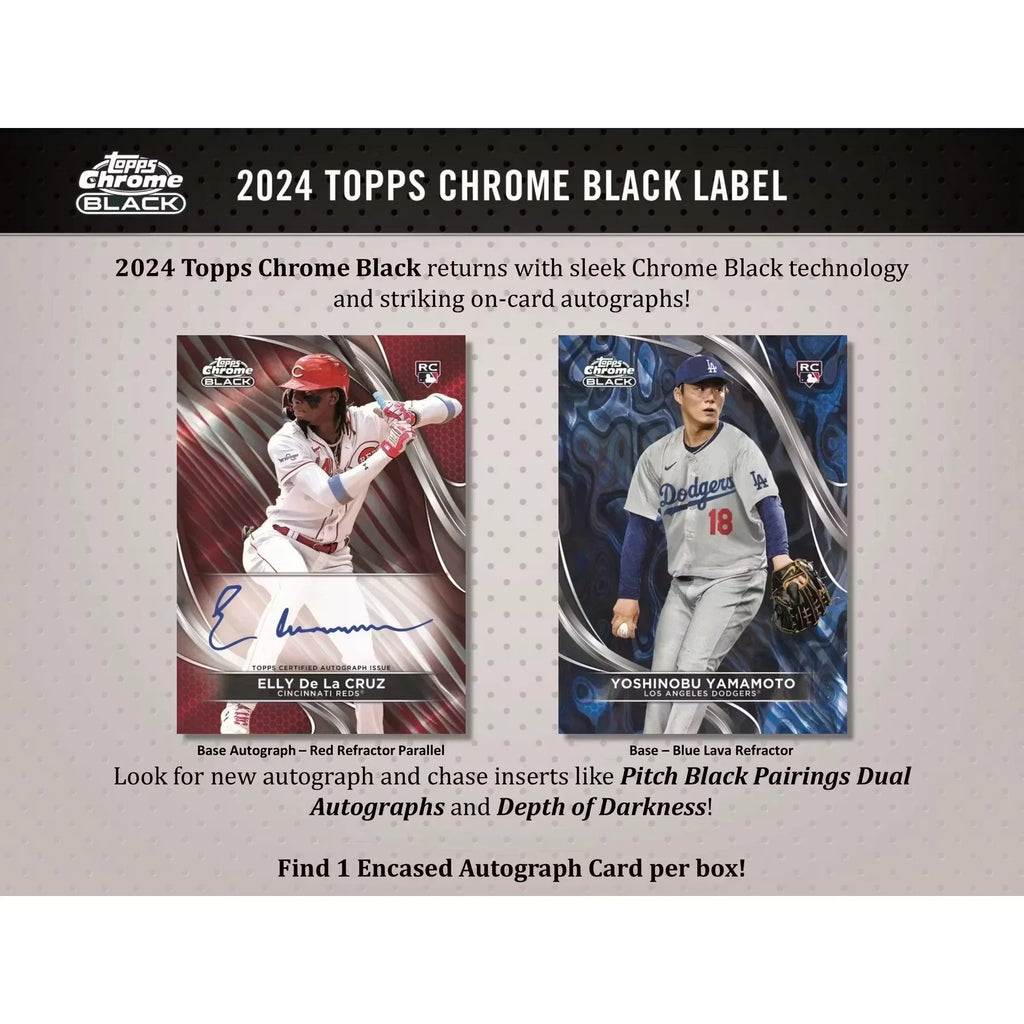 2024 Topps Chrome Black Baseball Hobby 12 Box Case (Ships Sealed Only)