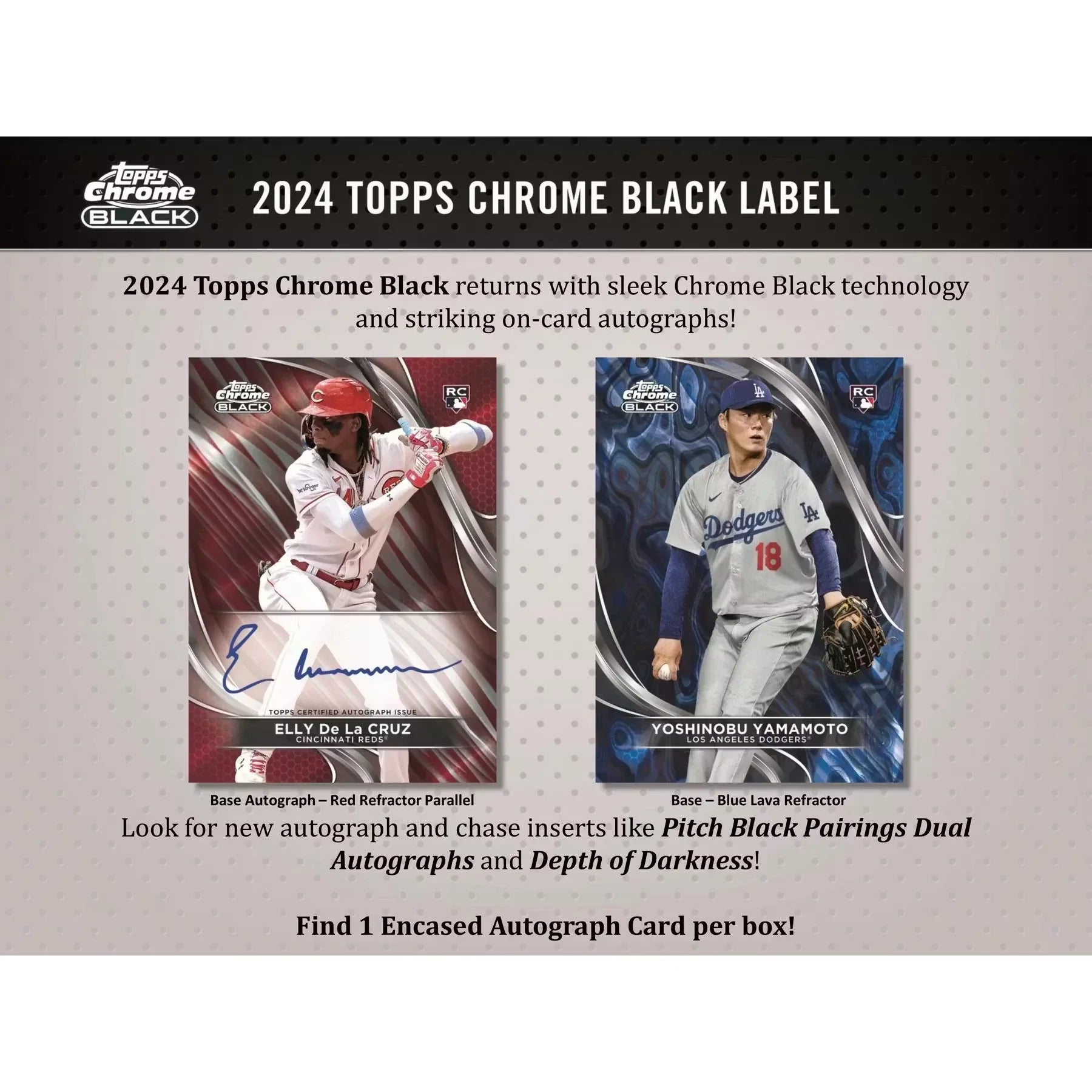 2024 Topps Chrome Black Baseball Hobby 12 Box Case (Ships Sealed Only)