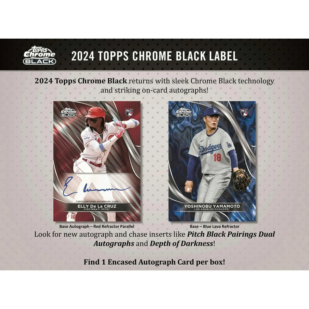 2024 Topps Chrome Black Baseball Hobby Box (Ships Sealed Only)