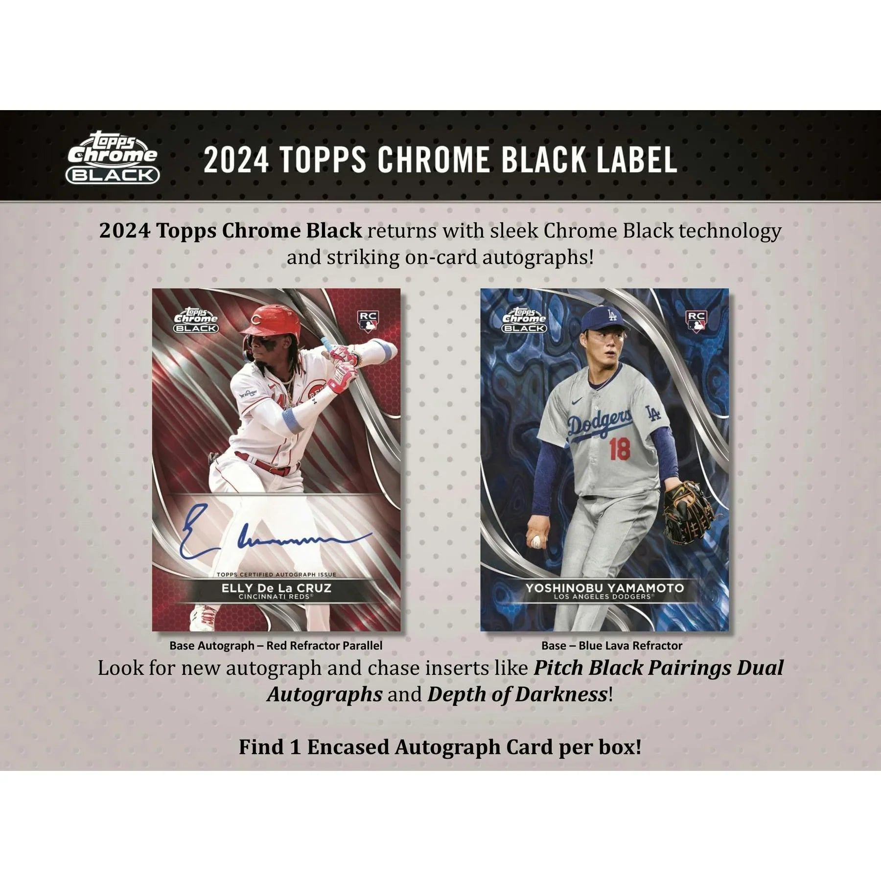 2024 Topps Chrome Black Baseball Hobby Box (Ships Sealed Only)