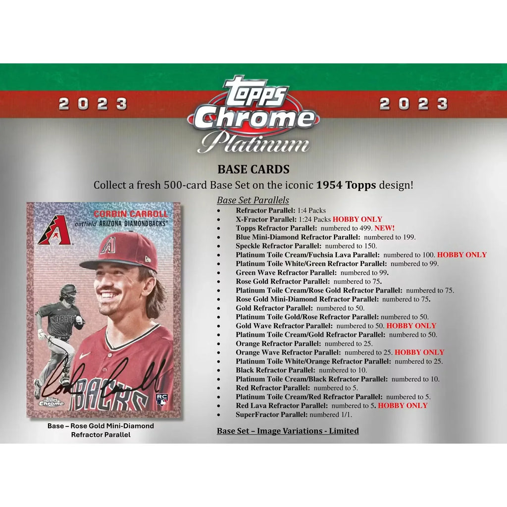 2023 Topps Chrome Platinum Anniversary Baseball Hobby Case 12 Boxes (Ships Sealed Only)