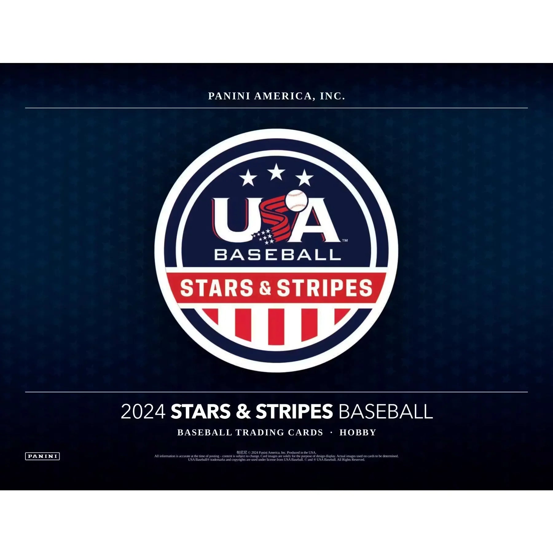 2024 Panini USA Stars Stripes Baseball Hobby Box (Ships Sealed Only) - D1