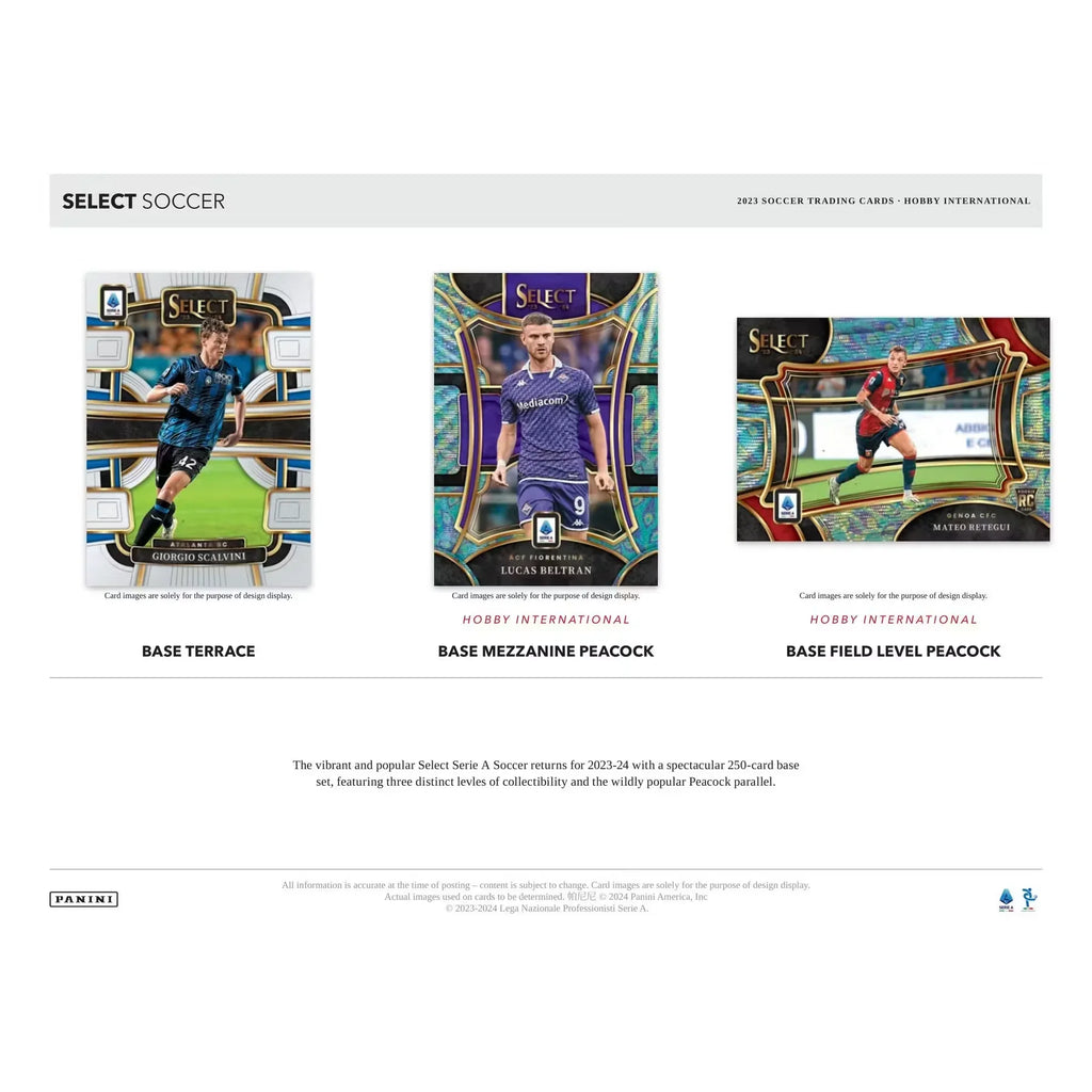 2023-24 Panini Select Serie A Soccer Hobby International 12-Box Case (Ships Sealed Only)