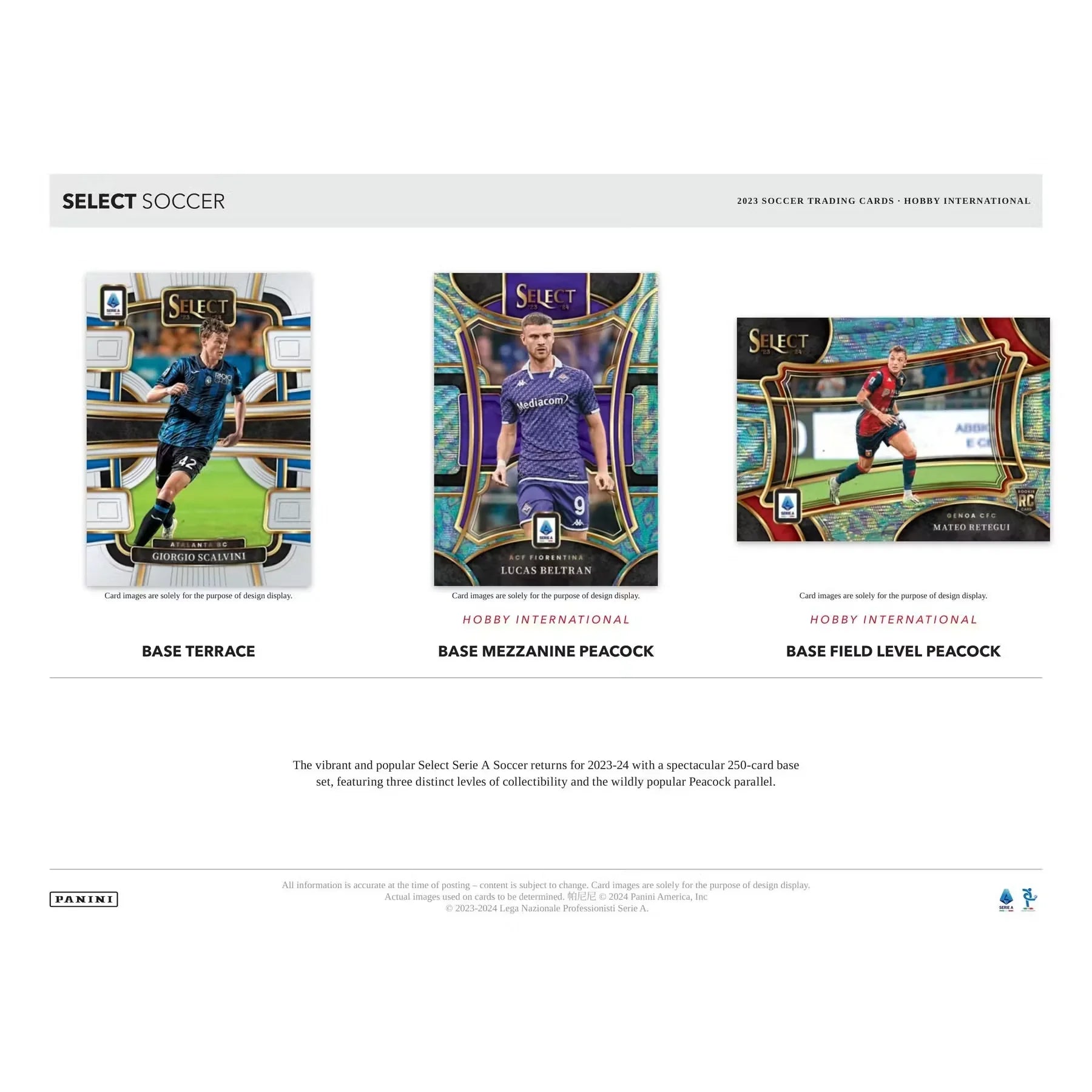 2023-24 Panini Select Serie A Soccer Hobby International 12-Box Case (Ships Sealed Only)