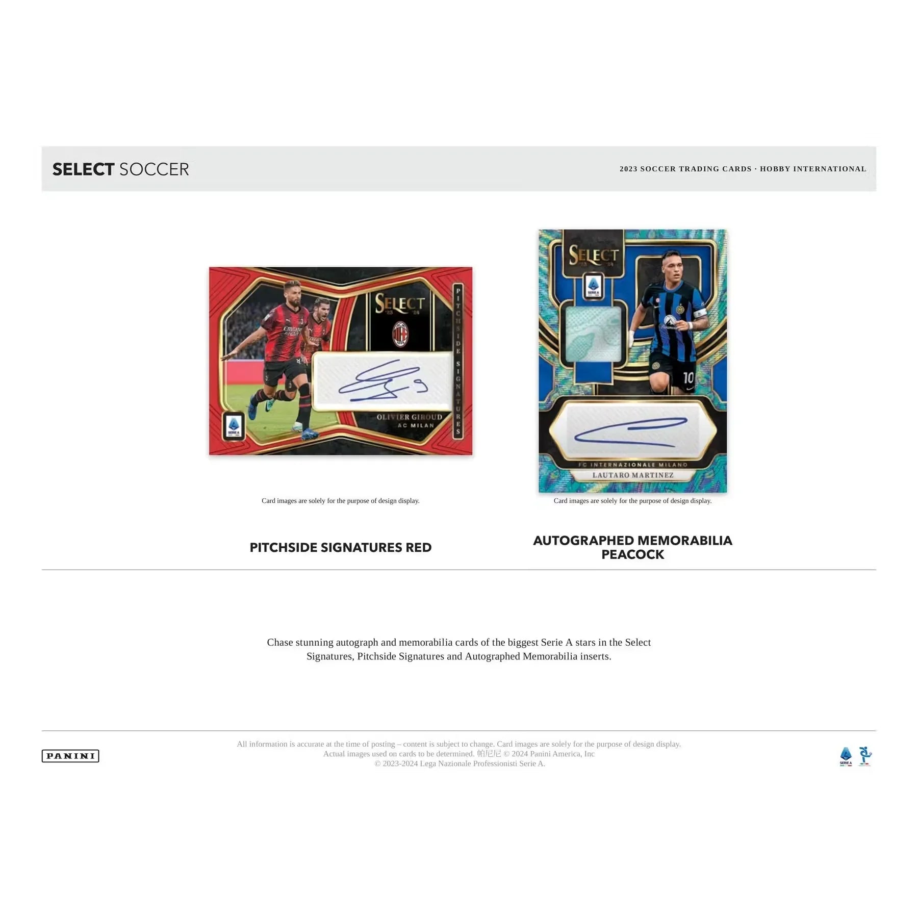 2023-24 Panini Select Serie A Soccer Hobby International 12-Box Case (Ships Sealed Only)