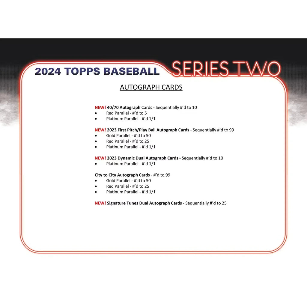 2024 Topps Series 2 Baseball Hobby Jumbo 6-Box Case (Ships Sealed Only)