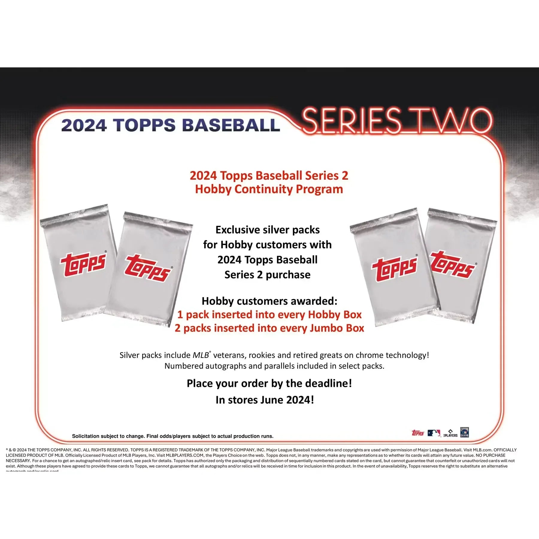 2024 Topps Series 2 Baseball Hobby Jumbo 6-Box Case (Ships Sealed Only)