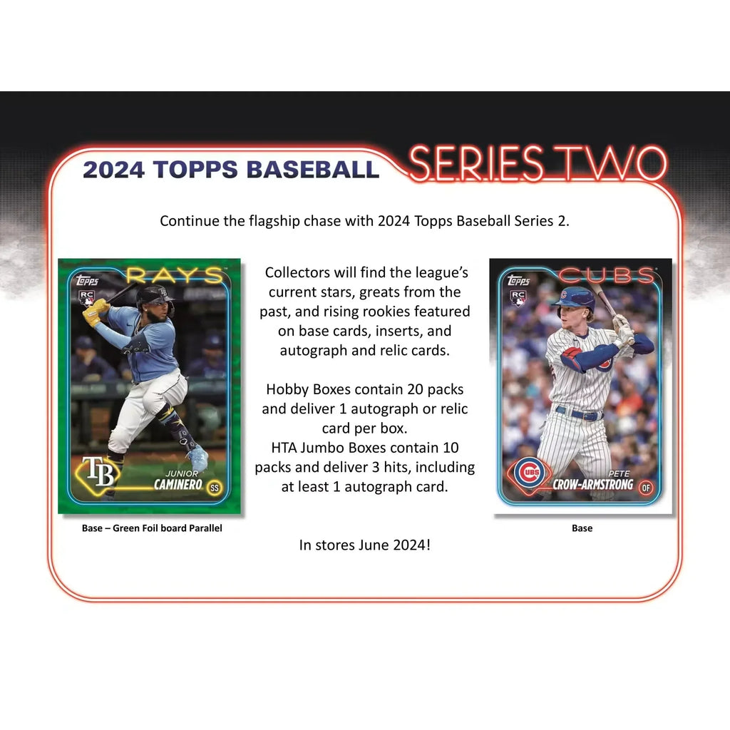 2024 Topps Series 2 Baseball Hobby Jumbo 6-Box Case (Ships Sealed Only)