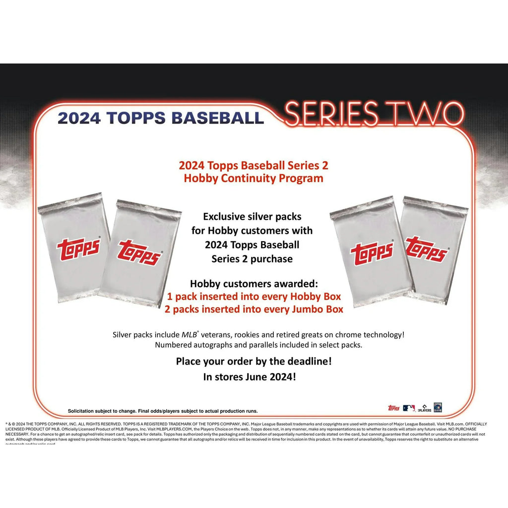 2024 Topps Series 2 Baseball Hobby Jumbo Box (Ships Sealed Only)
