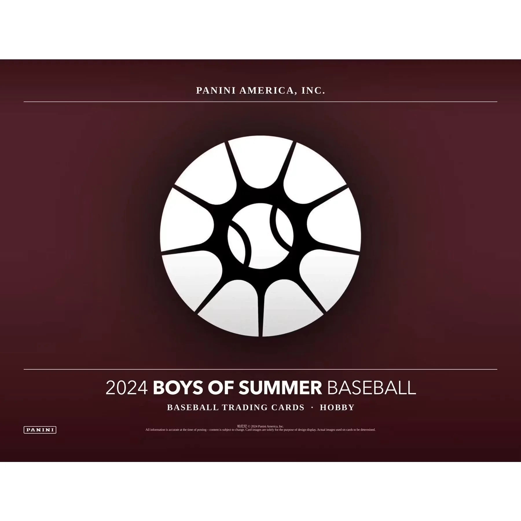 2024 Panini Boys of Summer Baseball Hobby Box (Ships Sealed Only)