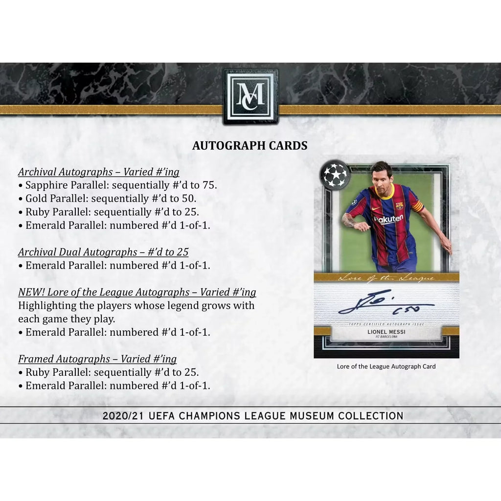 2020-21 Topps UEFA Champions League Museum Collection Soccer Hobby 12-Box Case (Ships Sealed Only)