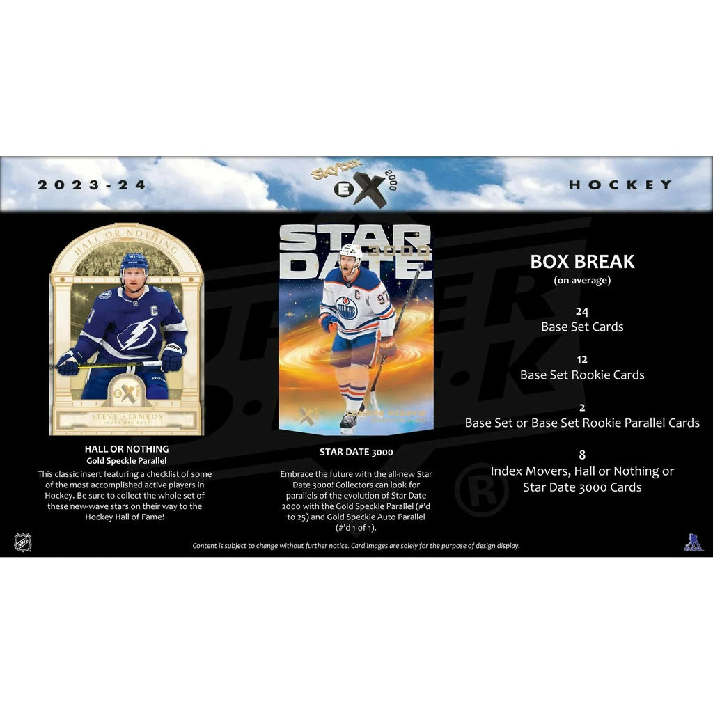 2023 24 Upper Deck Skybox E X 2000 Hockey Hobby 12 Box Case (Ships Sealed Only) - D2